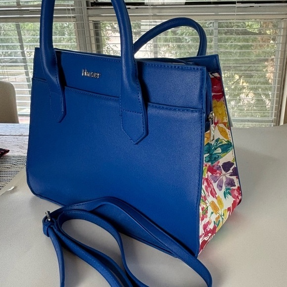 NWT Huser Blue Floral Bag, crossbody - Picture 7 of 7